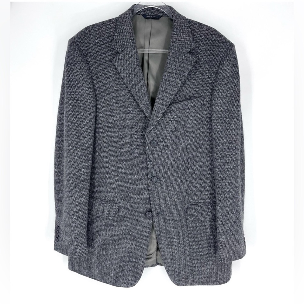 Banana Republic Wool Herringbone Three Button Sport Coat Grey Men’s 42L